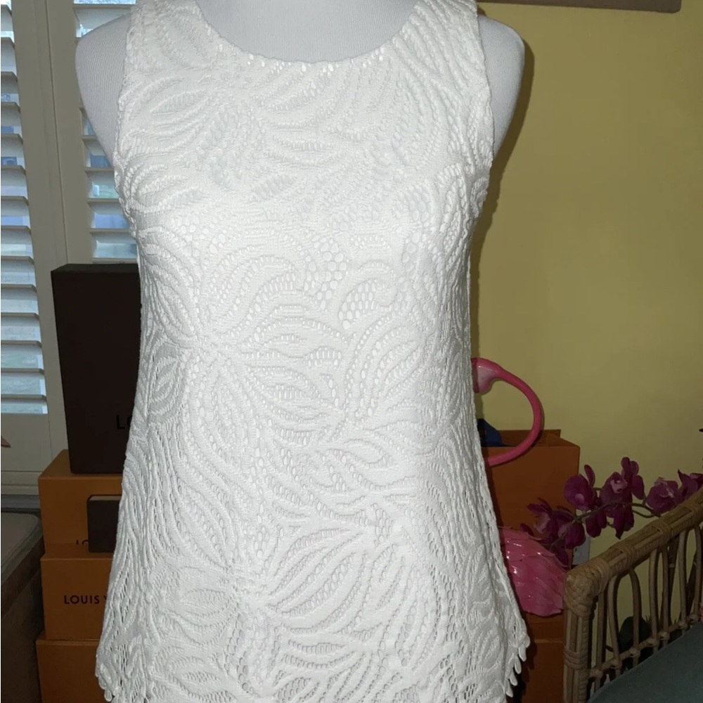 Lilly Pulitzer NWT Maybelle Top Sea Swirling Lace Size XXS
